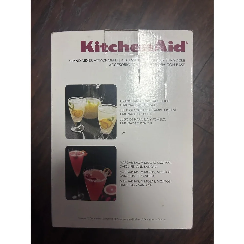 KitchenAid Citrus Juicer Stand Mixer Attachment White JE Fruit Press New